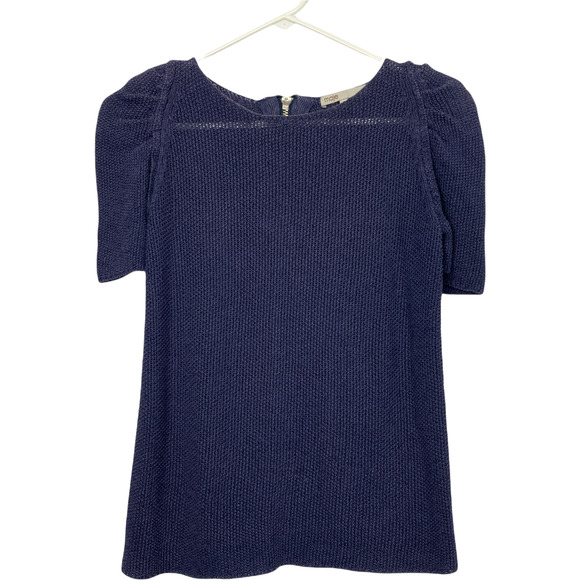 Maje Linen Womens Blue Short Sleeve Pullover Sweater Top Size Small - Picture 1 of 9